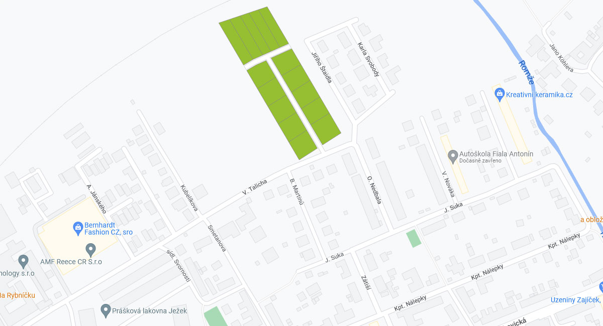 Umístění projektu Slunné pozemky Prostějov, Vrahovice